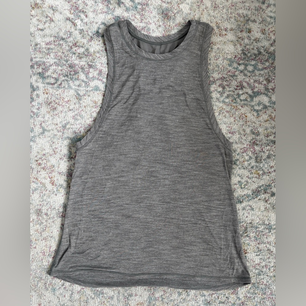 lululemon Athletic Yoga Charcoal Tank Top with Lulu logo